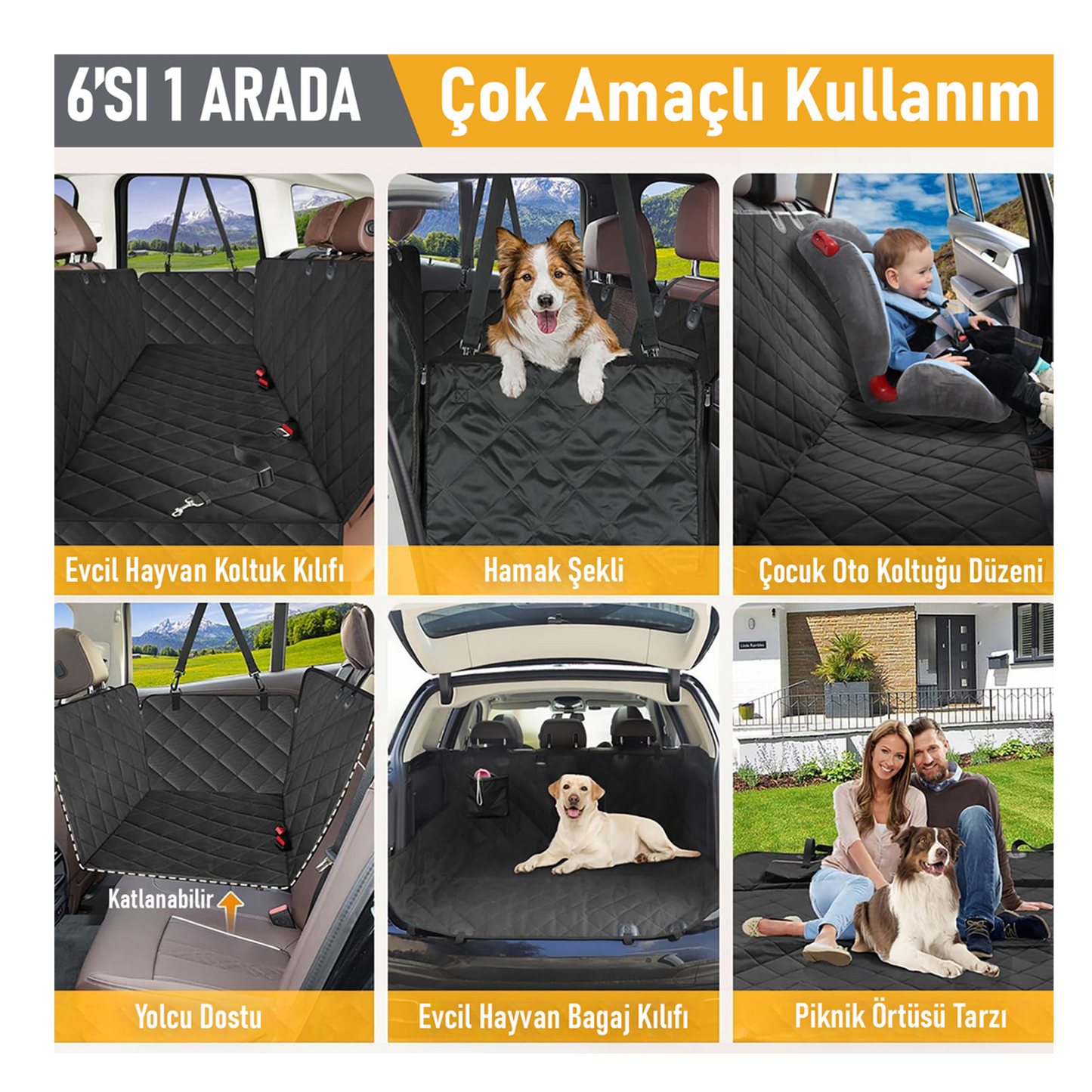 Patigo Köpek Araba Arka Koltuk Kılıfı
