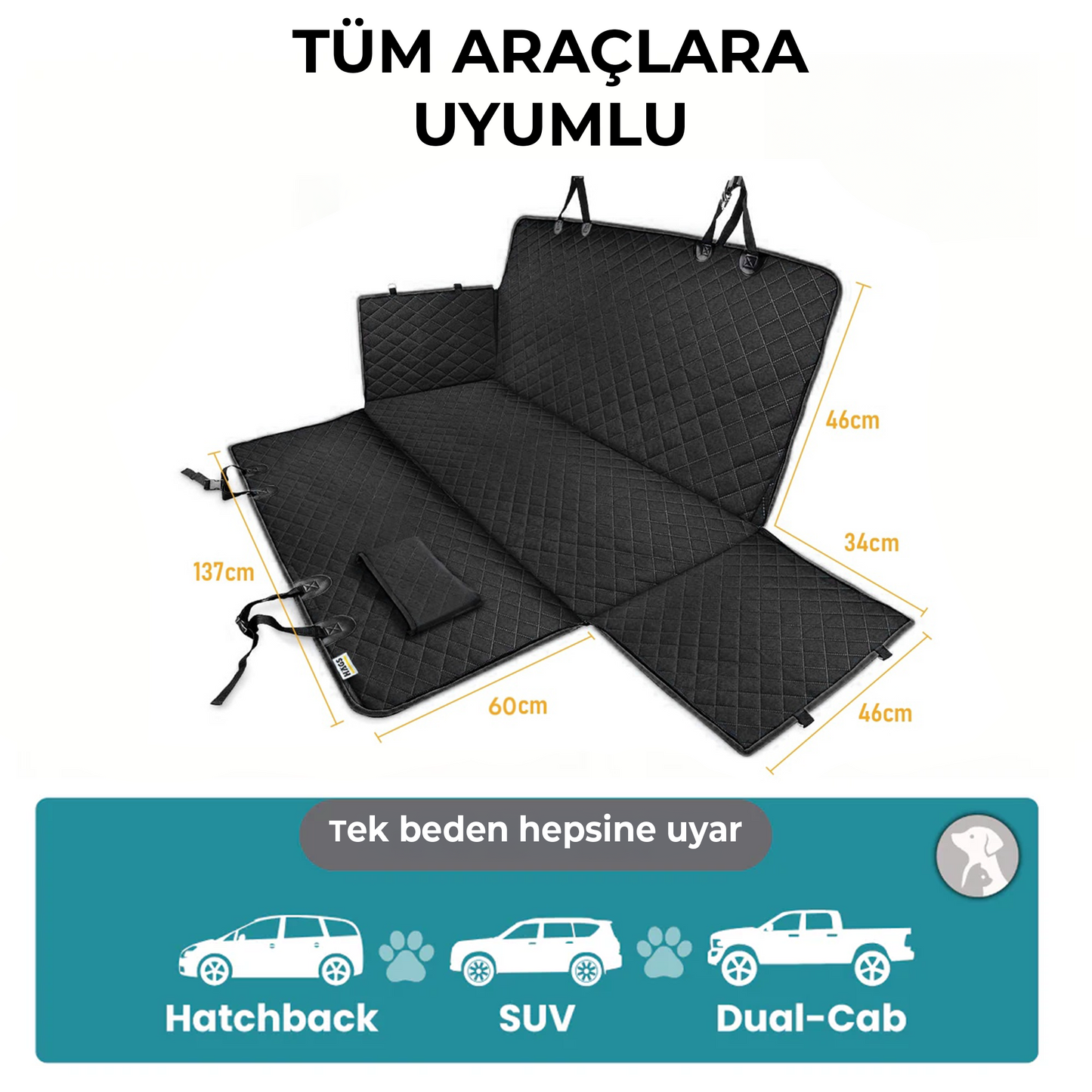 Patigo Köpek Araba Arka Koltuk Kılıfı